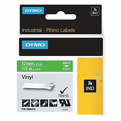 DYMO 1805414 Label Tape Cartridge Vinyl 18 ft.L 1/2 W