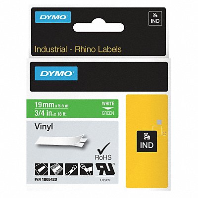 DYMO 1805420 Label Tape Cartridge Vinyl 18 ft.L 3/4 W