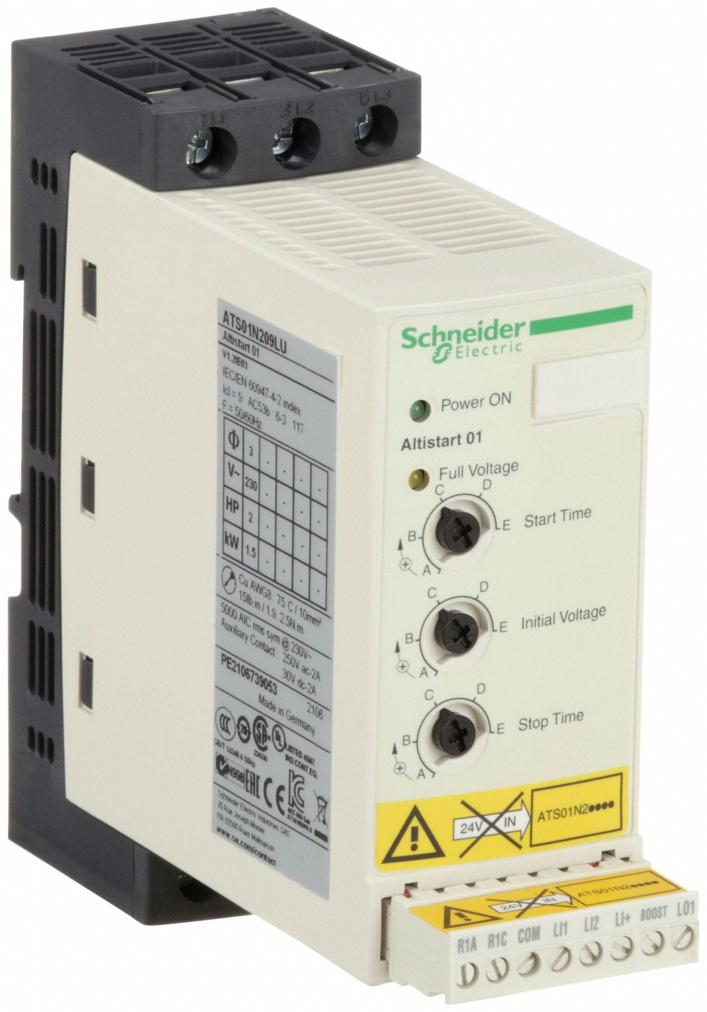SCHNEIDER ELECTRIC ATS01N209LU Soft Start 200 to 240V AC 9 A