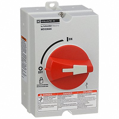 SQUARE D MD3304X EnclosedDisconSw Non Fusible 30A NonMetal
