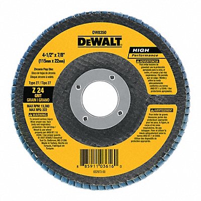 DEWALT DW8353 Fiber Disc 4 1/2 in Dia 7/8in Arbor