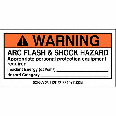 BRADY 121132 Permanent Adhesive Label 2 inx4 in PK100