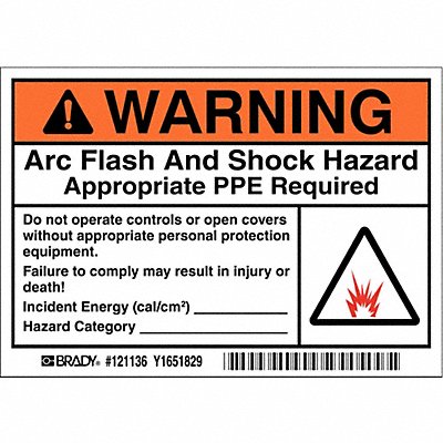 BRADY 121136 Permanent Adhesive Label 3.5x5in Vinyl PK5
