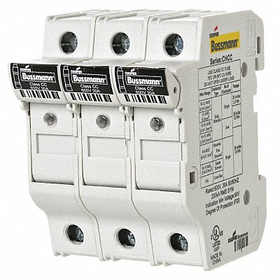 BUSSMANN CHCC3DIU Fuse Block 0 to 30A Class CC 3 Pole