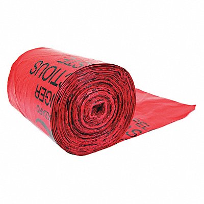 JUSTRITE 5901 Biohazard Bags 6 to 10 gal Red PK100