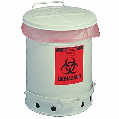 JUSTRITE 5915 Biohazard Waste Container 15-7/8 in H