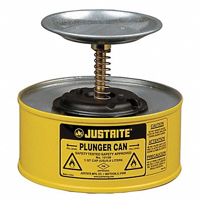 JUSTRITE 10118 Plunger Can 1 qt. Steel Yellow
