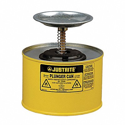 JUSTRITE 10218 Plunger Can 1/2 gal Steel Yellow
