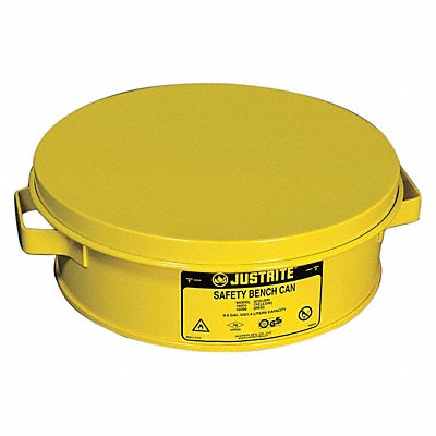 JUSTRITE 10291 Bench Can 2 Qt. Steel Yellow