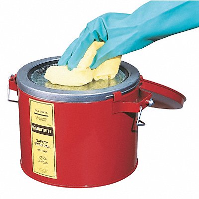 JUSTRITE 10471 Swab Pail 6 Qt. Steel Red