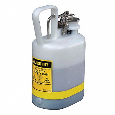 JUSTRITE 12162 Type I Safety Can 1 gal White 12-3/4 H