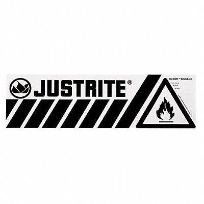 JUSTRITE 29003 Safety Cabinet Lbl 5x17.5in Paper