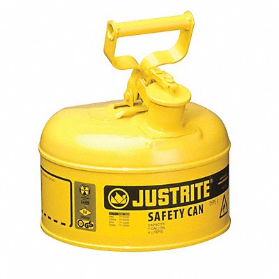 JUSTRITE 7110200 Type I Safety Can 1 gal Yellow 11In H