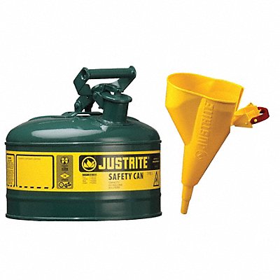 JUSTRITE 7110410 Type I Safety Can 1 gal Green 11In H