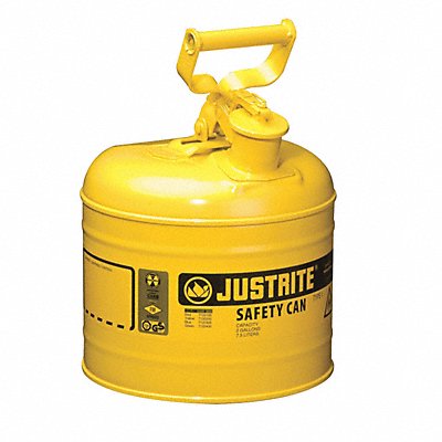 JUSTRITE 7120200 Type I Safety Can 2 gal Yellow