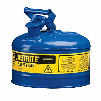 JUSTRITE 7125300 Type I Safety Can 2.5 gal Blue 11-1/2InH