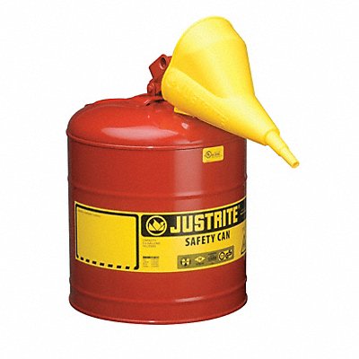 JUSTRITE 7150110 Type I Safety Can 5 gal Red 16-7/8In H