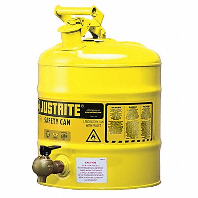 JUSTRITE 7150240 Type I Safety Can 5 gal Yellow 16-7/8In H