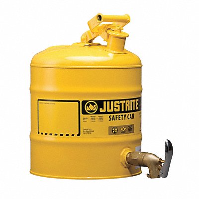 JUSTRITE 7150250 Type I Safety Can 5 gal Yellow 16-7/8In H