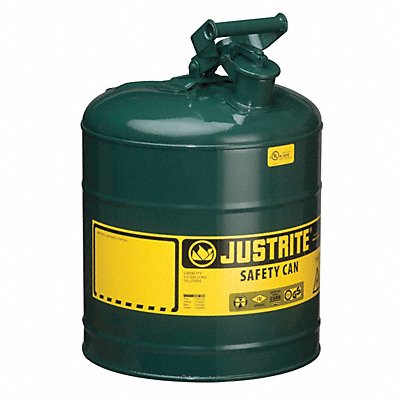 JUSTRITE 7150400 Type I Safety Can 5 gal Green 16-7/8In H