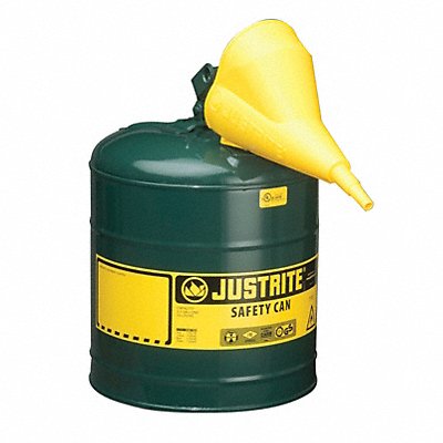 JUSTRITE 7150410 Type I Safety Can 5 gal Green 16-7/8In H