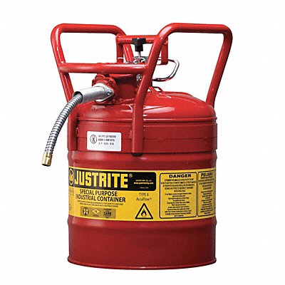 JUSTRITE 7350110 Type II DOT Safety Can Red 17-1/2 in H