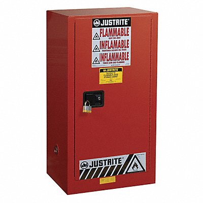 JUSTRITE 891511 Flammable Cabinet 20 gal Red