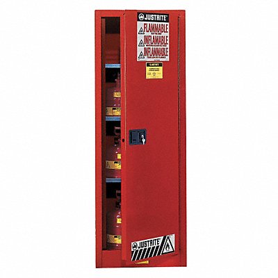 JUSTRITE 892221 Flammable Cabinet 22 gal Red