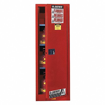 JUSTRITE 895401 Flammable Cabinet 54 gal Red