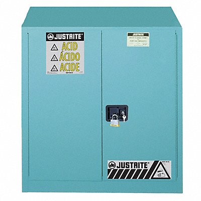 JUSTRITE 893302 Corrosive Safety Cabinet Blue 30 gal.
