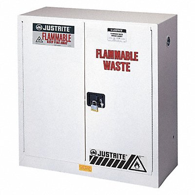 JUSTRITE 8945053 Flammable Cabinet 45 gal White