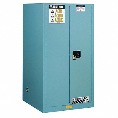 JUSTRITE 899022 Corrosive Safety Cabinet Blue 65 in H