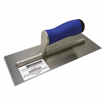WESTWARD 13P549 NotchedTrowel 11inL 4 1/2inW CarbonSteel