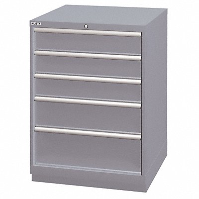 LISTA SC090501AFTKALG Modular Drawer Cabinet 39.5 x28 x28.5 LtGry 5Drwr