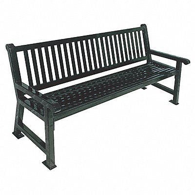 ULTRASITE 922S6Black Outdoor Bench 72 in H 27 in W Black