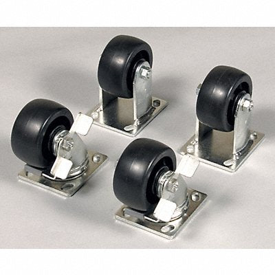 KNAACK 495 Black Castor Set 4 in Dia.