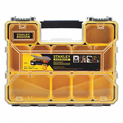 STANLEY FMST14820 Comprt Bx Mtl Ltchs Clr/Blk/Yellow 4 1/2 in