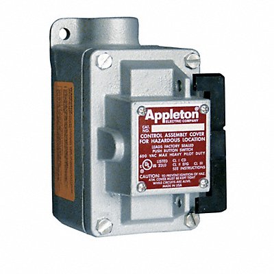 APPLETON ELECTRIC EFDB110345 Control Station Dead-End PushButton Grey