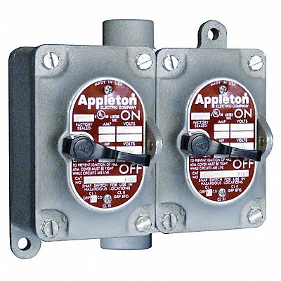 APPLETON ELECTRIC EDSC1230 Tumbler Switch 2 Gang Feed-Thru 3-Way