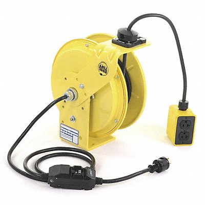 KH INDUSTRIES RTBB3LWGB520J12K Cord Reel 50ft 12 AWG Receptacle 120VAC