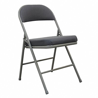 GRAINGER 13V428 Padded Folding Chair Grey 300 lb.
