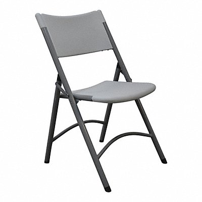 GRAINGER 13V429 Folding Chair Blow Molded Grey 300 lb.