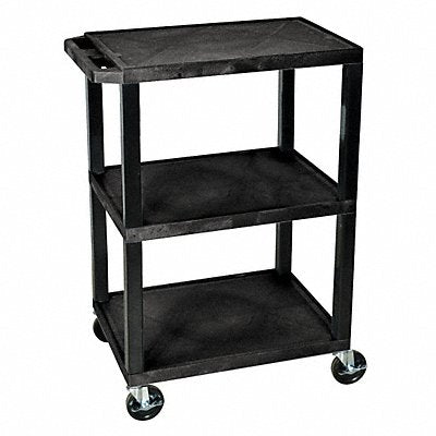 GRAINGER WT34S Utility Cart 300 lb Cap. Resin 3 Shlvs