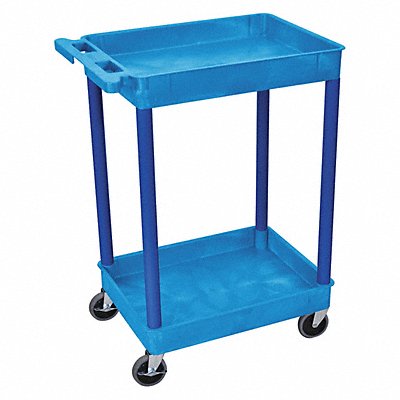 GRAINGER BUSTC11BU Utility Cart 300 lb Cap. PE 2 Shelves