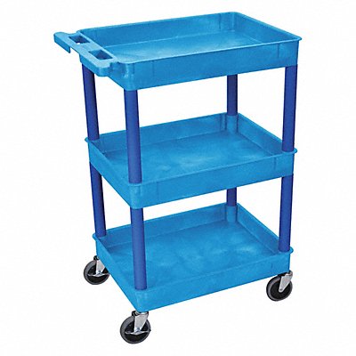 GRAINGER BUSTC111BU Utility Cart 300 lb Cap. PE 2 Shelves