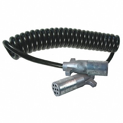 GROTE 87020 Coiled Non ABS Power Cord Black