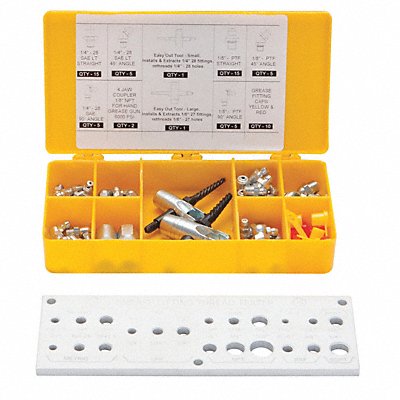 WESTWARD 13X064 Grease Fitting Kit 65 Pc.