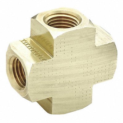 PARKER 2205P8 Cross Brass 1/2 in Pipe Size Female NPT
