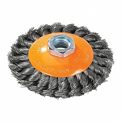 WALTER SURFACE TECHNOLOGIES 13H504 Saucer Cup Brush Knot-twist 5 X 5/8 -11