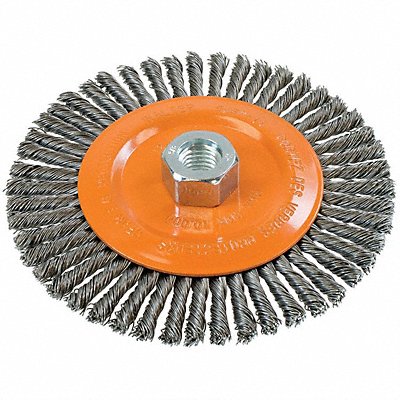 WALTER SURFACE TECHNOLOGIES 13L464 Wide Wheel Brush Knot 4.5 x1/4 x5/8 -11